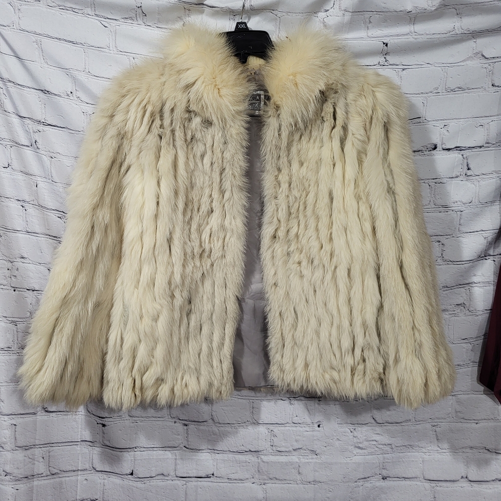Vintage Saga Fox Fur Cream Teddy Jacket